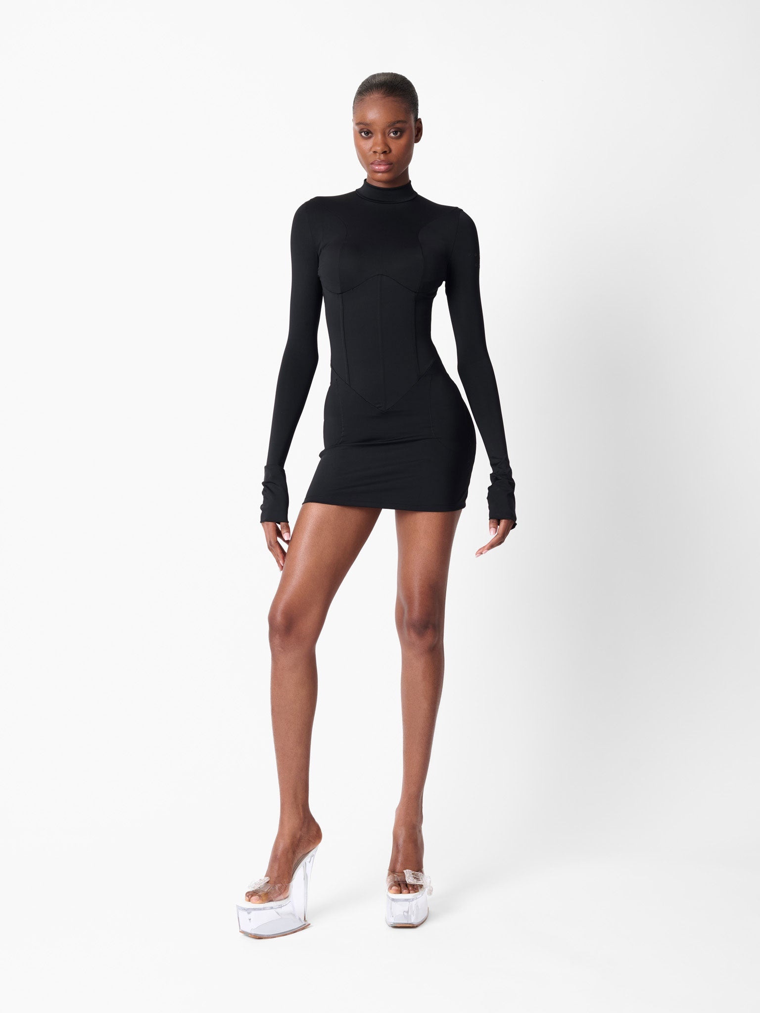 CAT CALL PADDED DRESS BLACK - 3