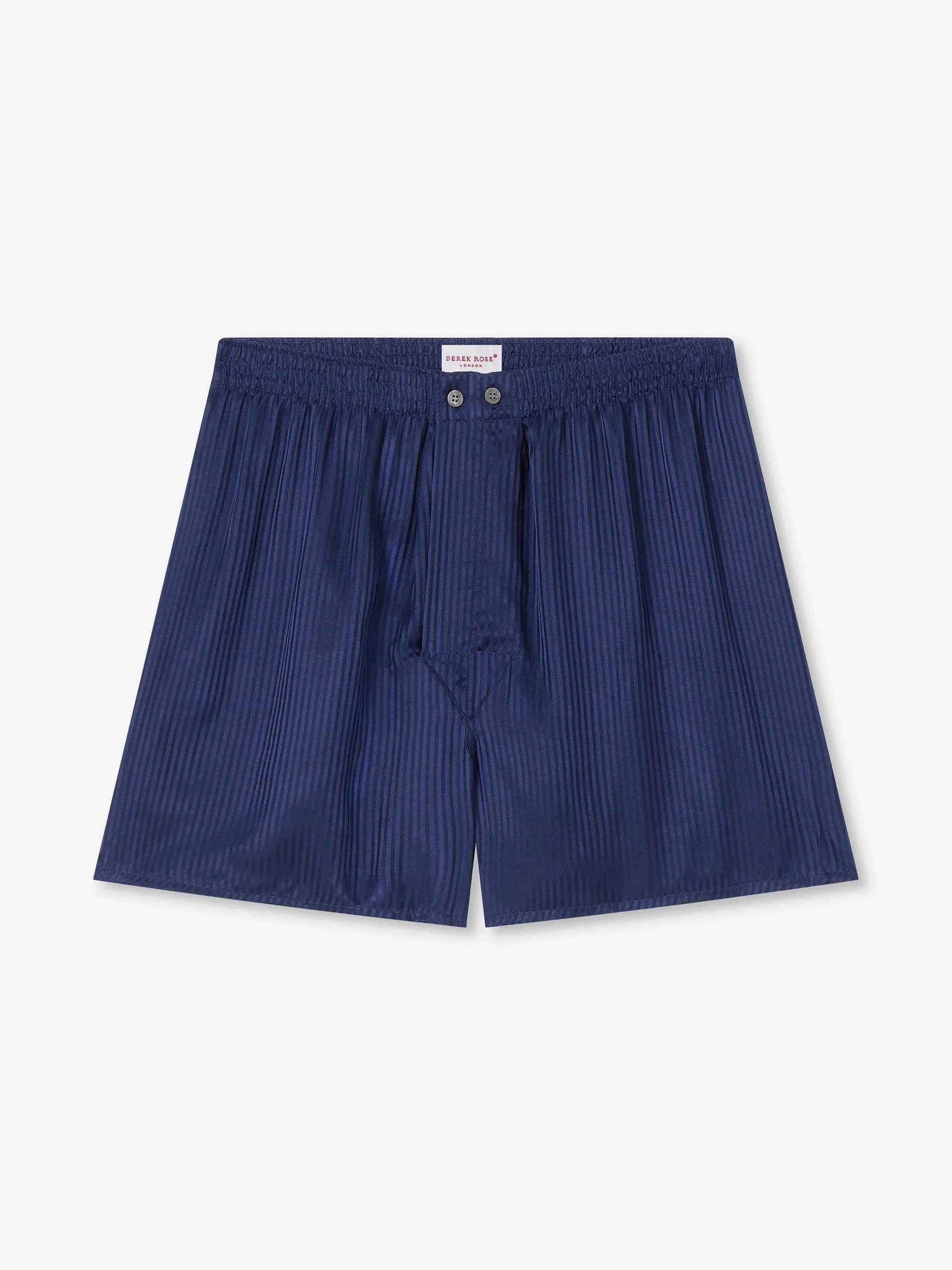 Men's Classic Fit Boxers Woburn Silk Navy Stripe - 1