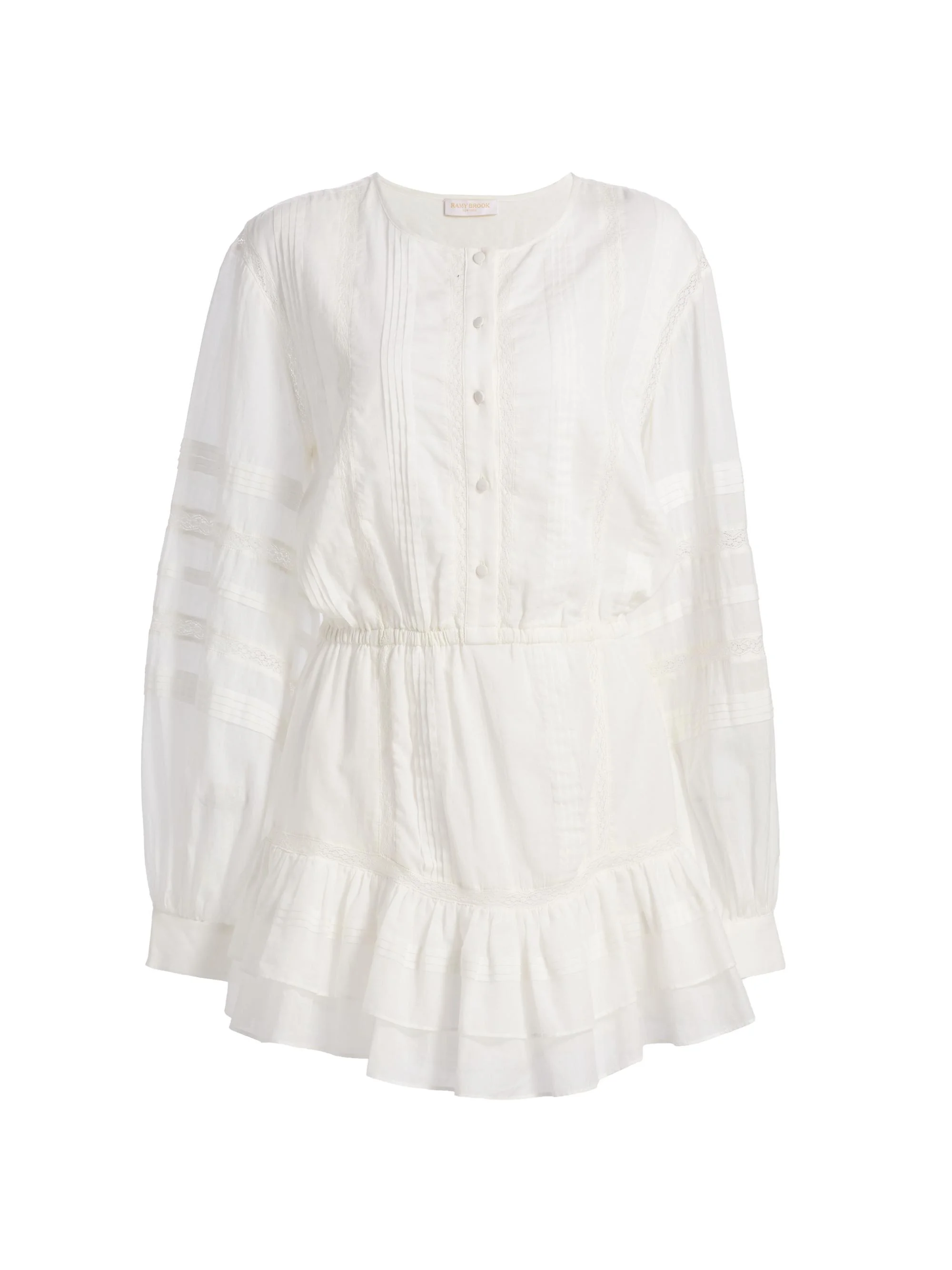 Women's Arabella Embroidered Voile Minidress - White - 1