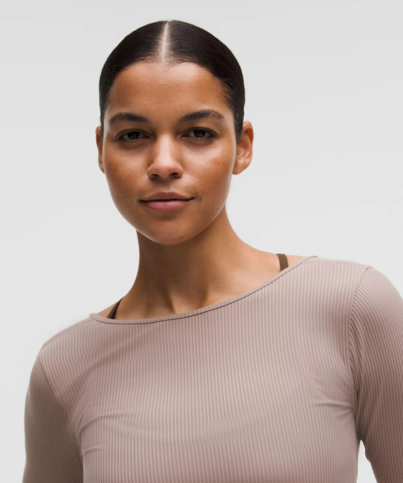 Ribbed Scoop-Back Yoga Long-Sleeve Shirt 4