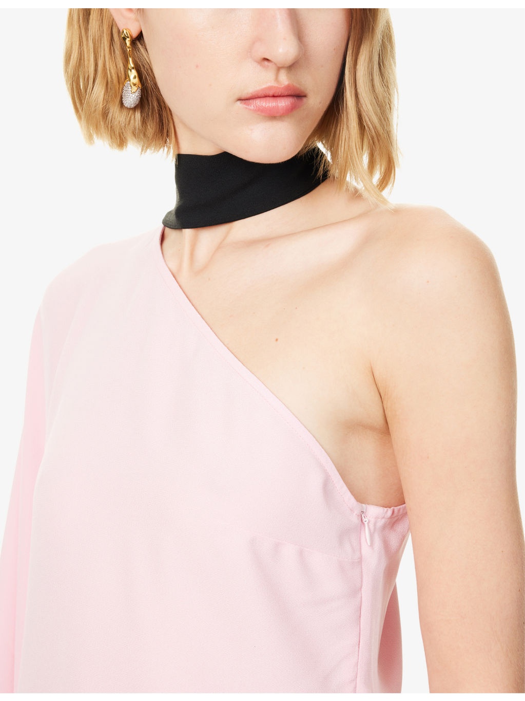 Olympia One-Sleeve Woven Maxi Dress - 5