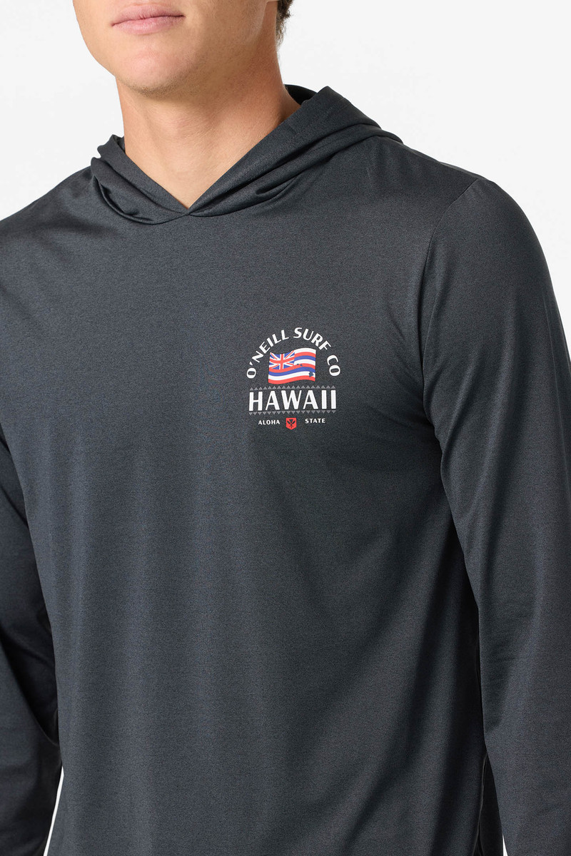 TRVLR UPF Hooded Hawaii Flag Long Sleeve Shirt 5