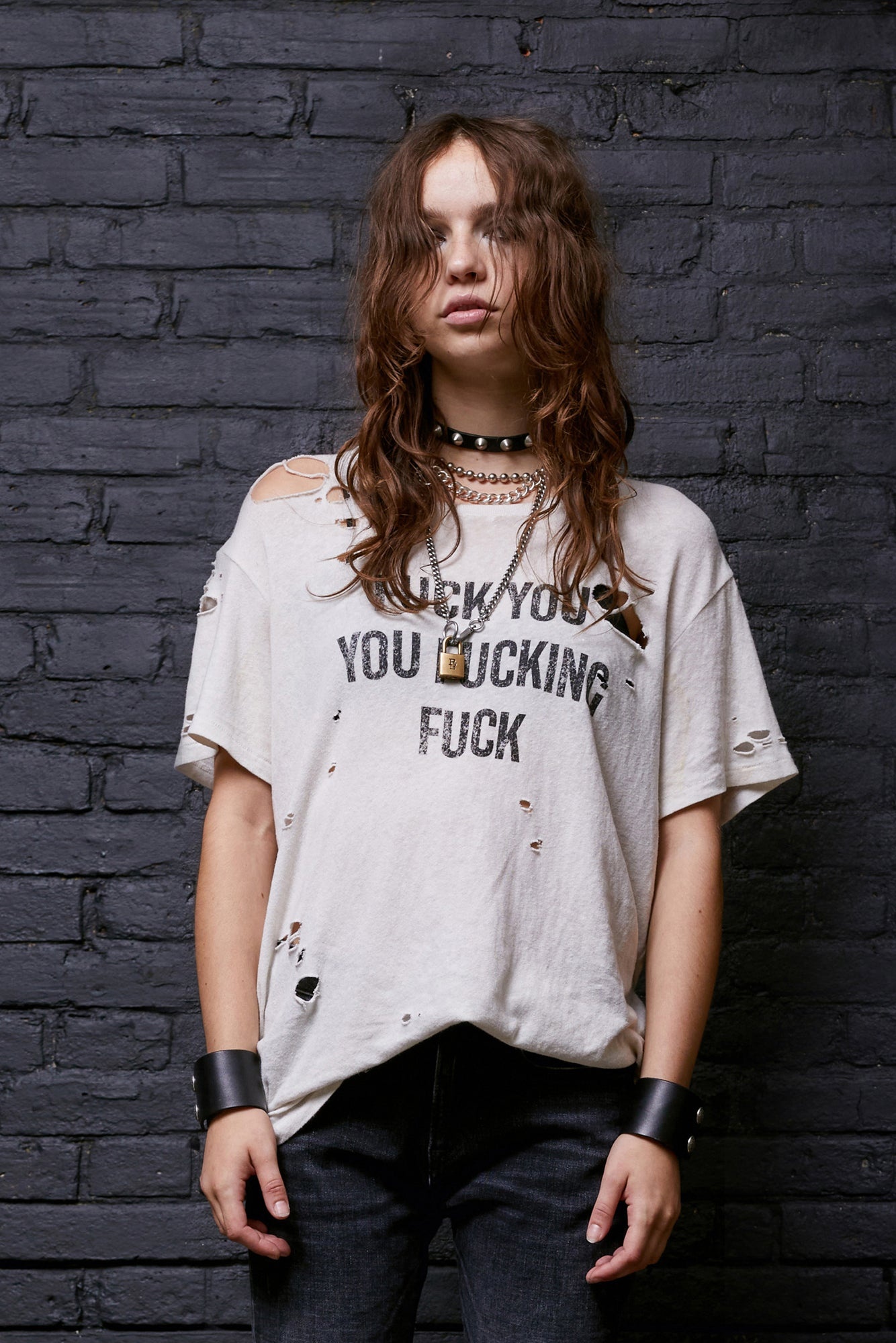 F.u Ripped Boy T - Ecru | R13 Denim - 2