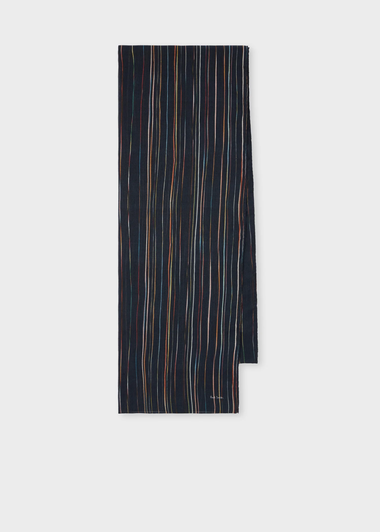 Dark Blue 'Signature Stripe' Scarf - 1