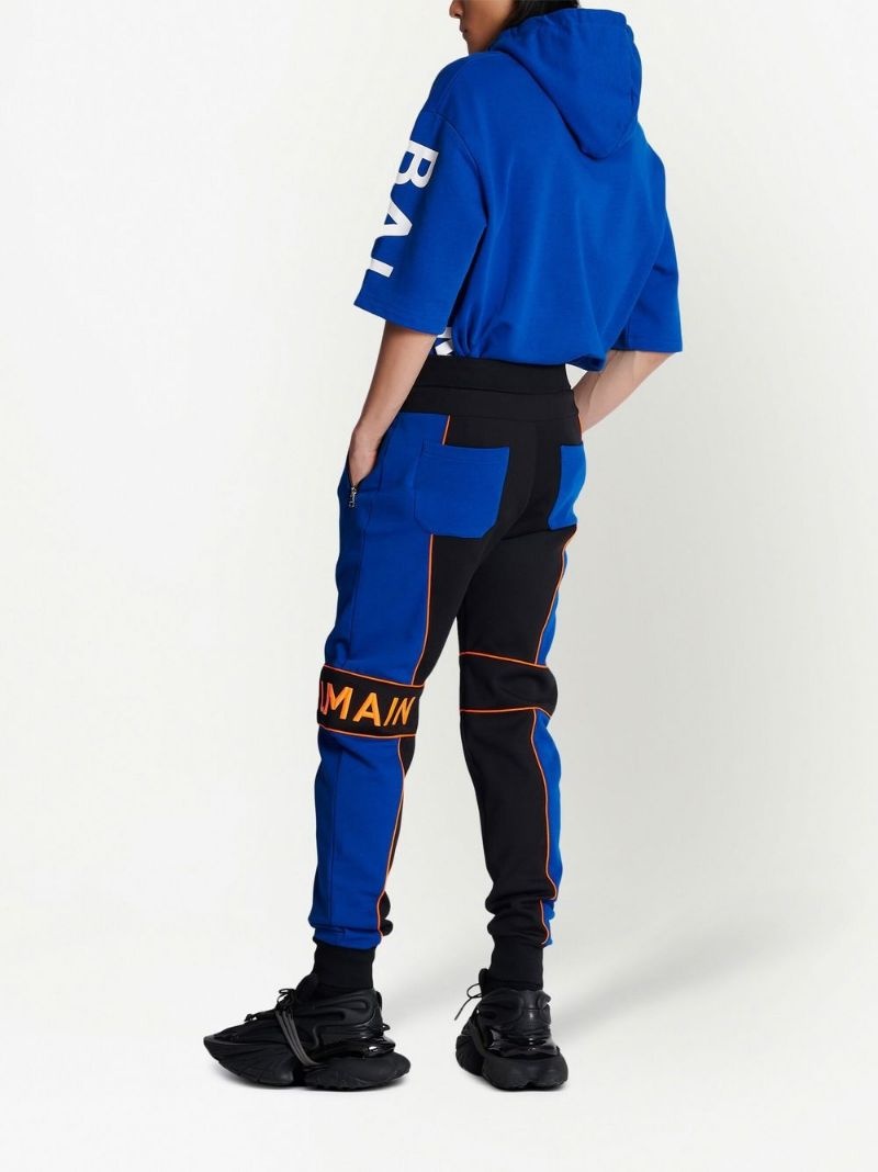 logo-print panelled joggers - 4