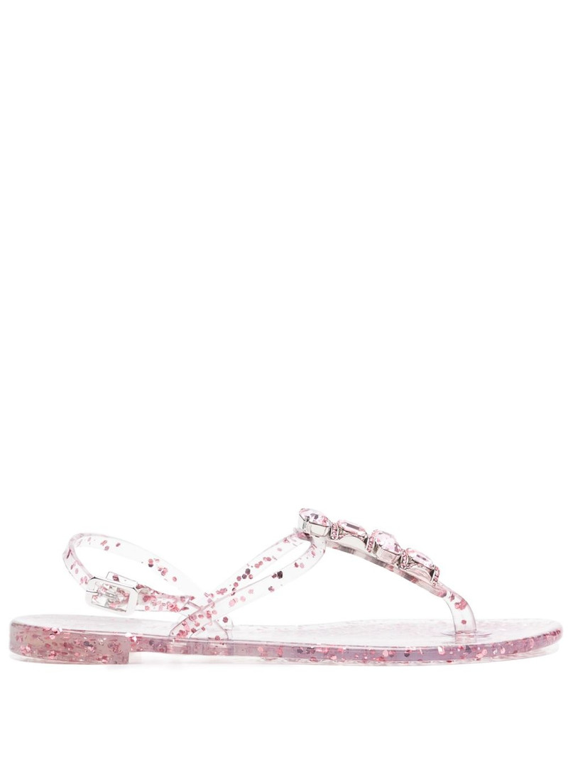 crustal-embellished jelly sandals 1