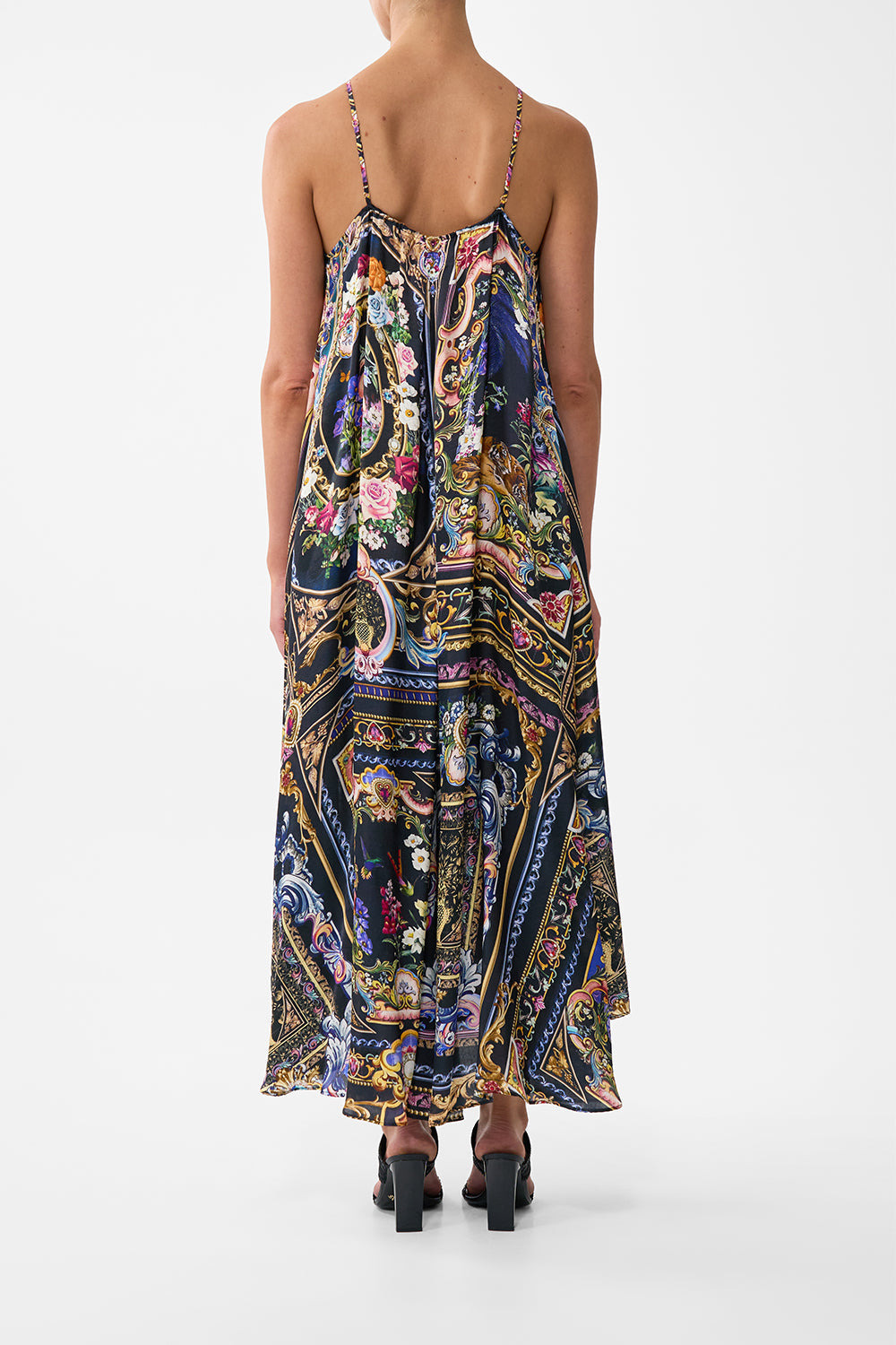 GATHER NECK HARDWARE MAXI DRESS - 3
