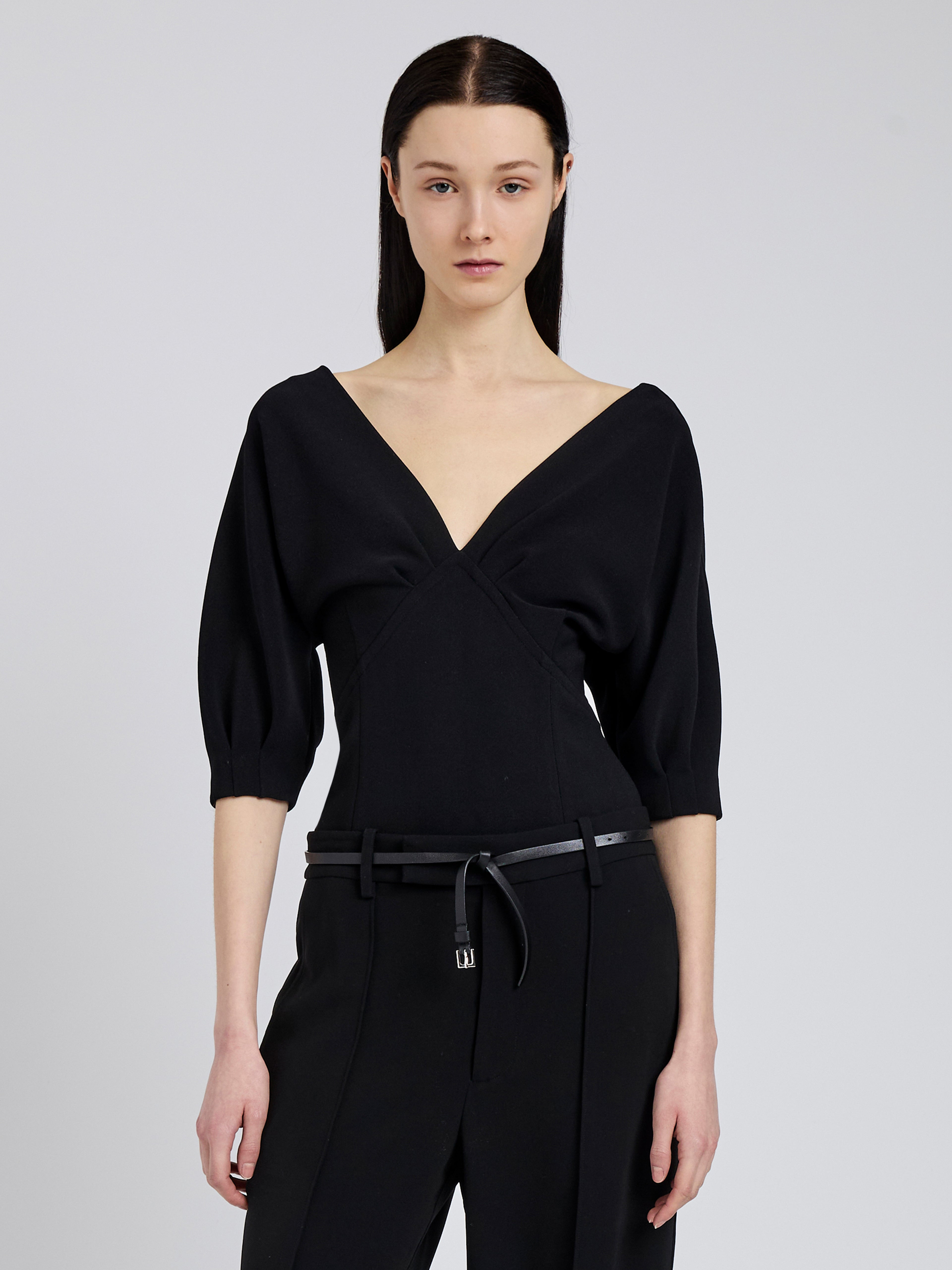 Darena Top in Compact Stretch Crepe - 2