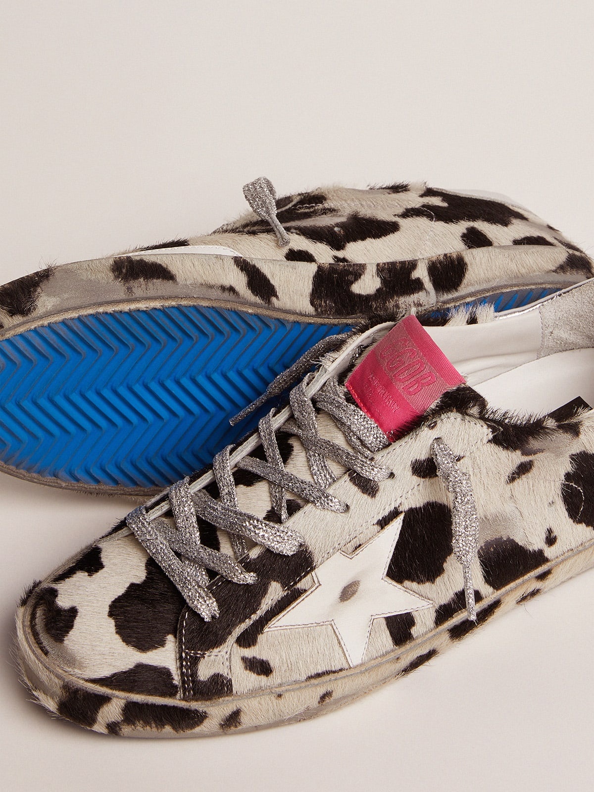Golden Goose Super-Star LAB sneakers in cow-print pony skin