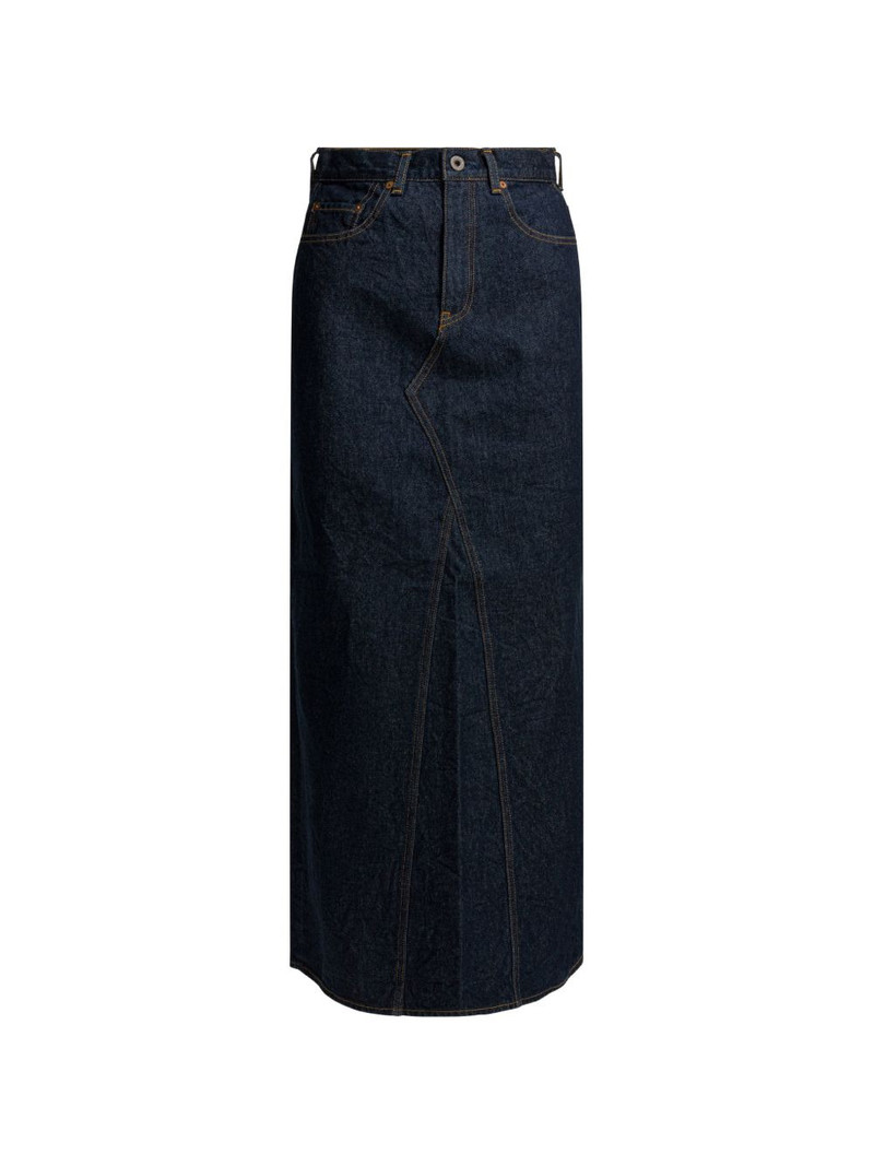 denim pencil midi skirt 1