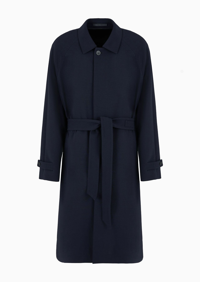 Wool double crêpe trench coat 1