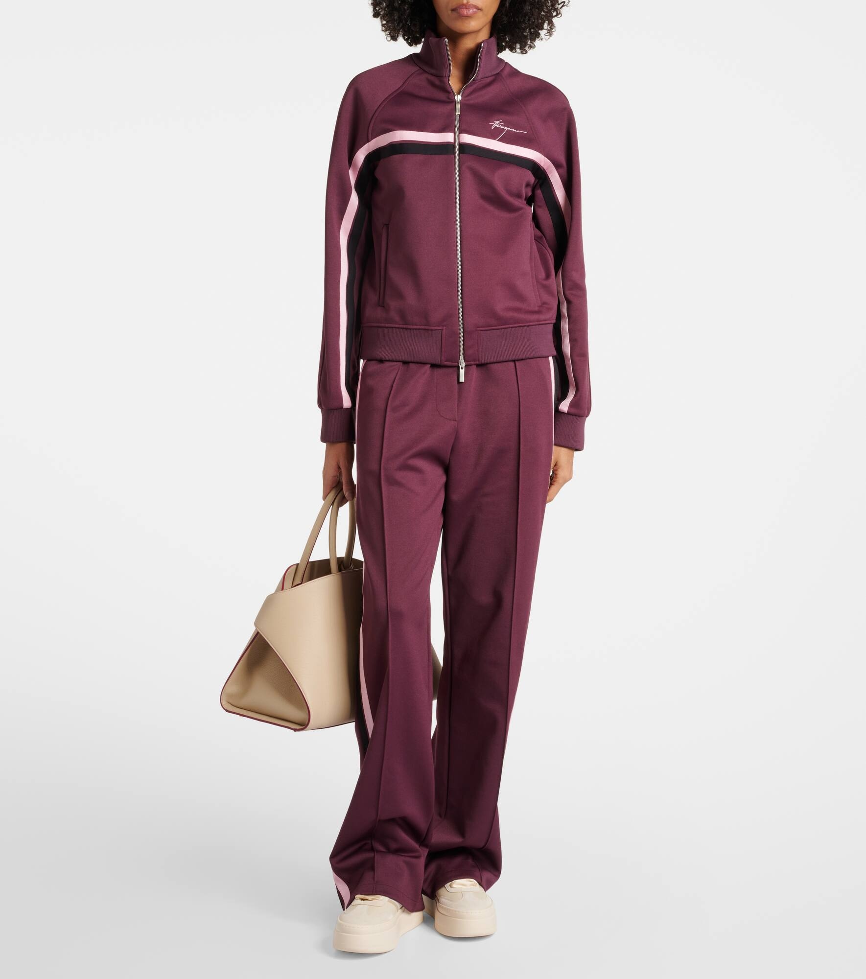 Suede-trimmed leather platform sneakers - 3