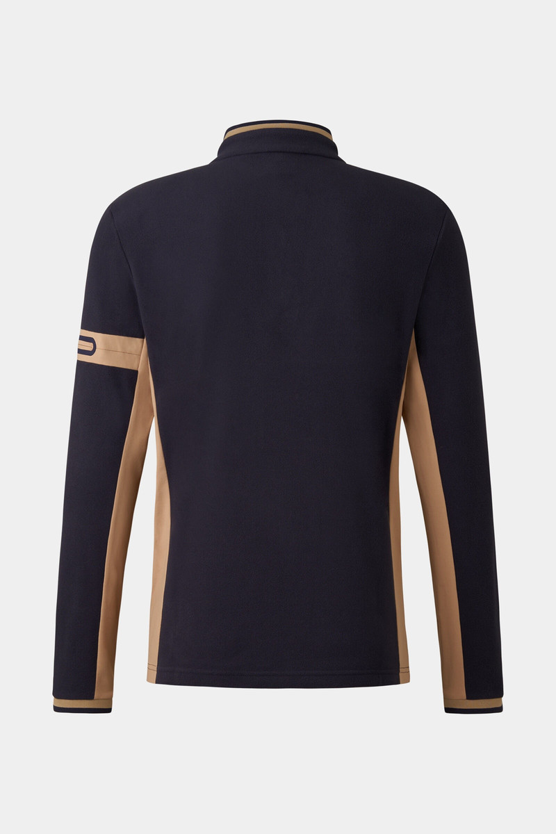 BOGNER Gilbert Fleece longsleeve in Navy blue/Beige outlook