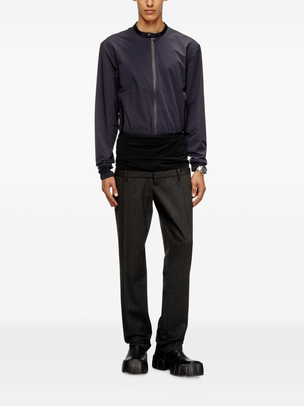zip-fastening bomber jacket - 2