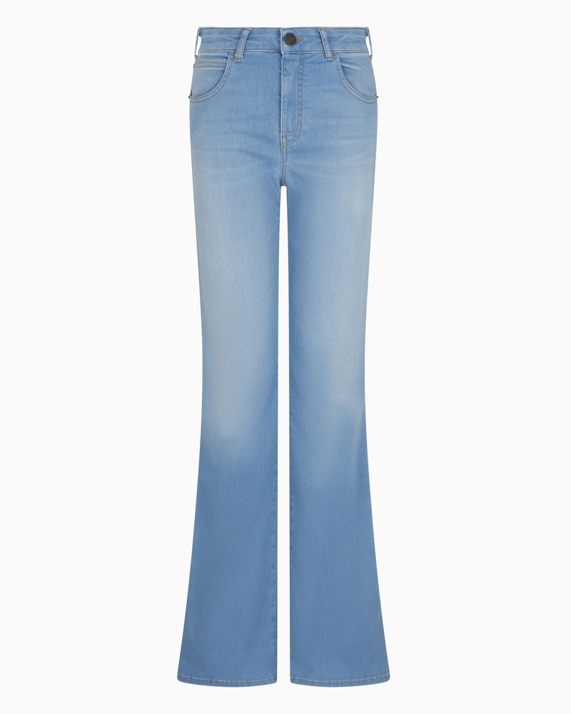 J47 MID-HIGH RISE FLARED-HEM JEANS IN STRETCH DENIM 1