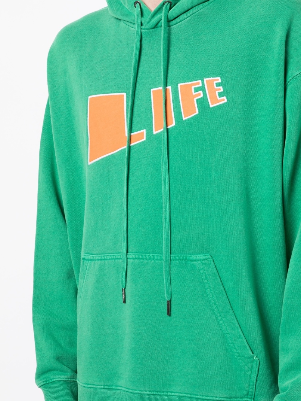 'Life' cotton drawstring hoodie - 5