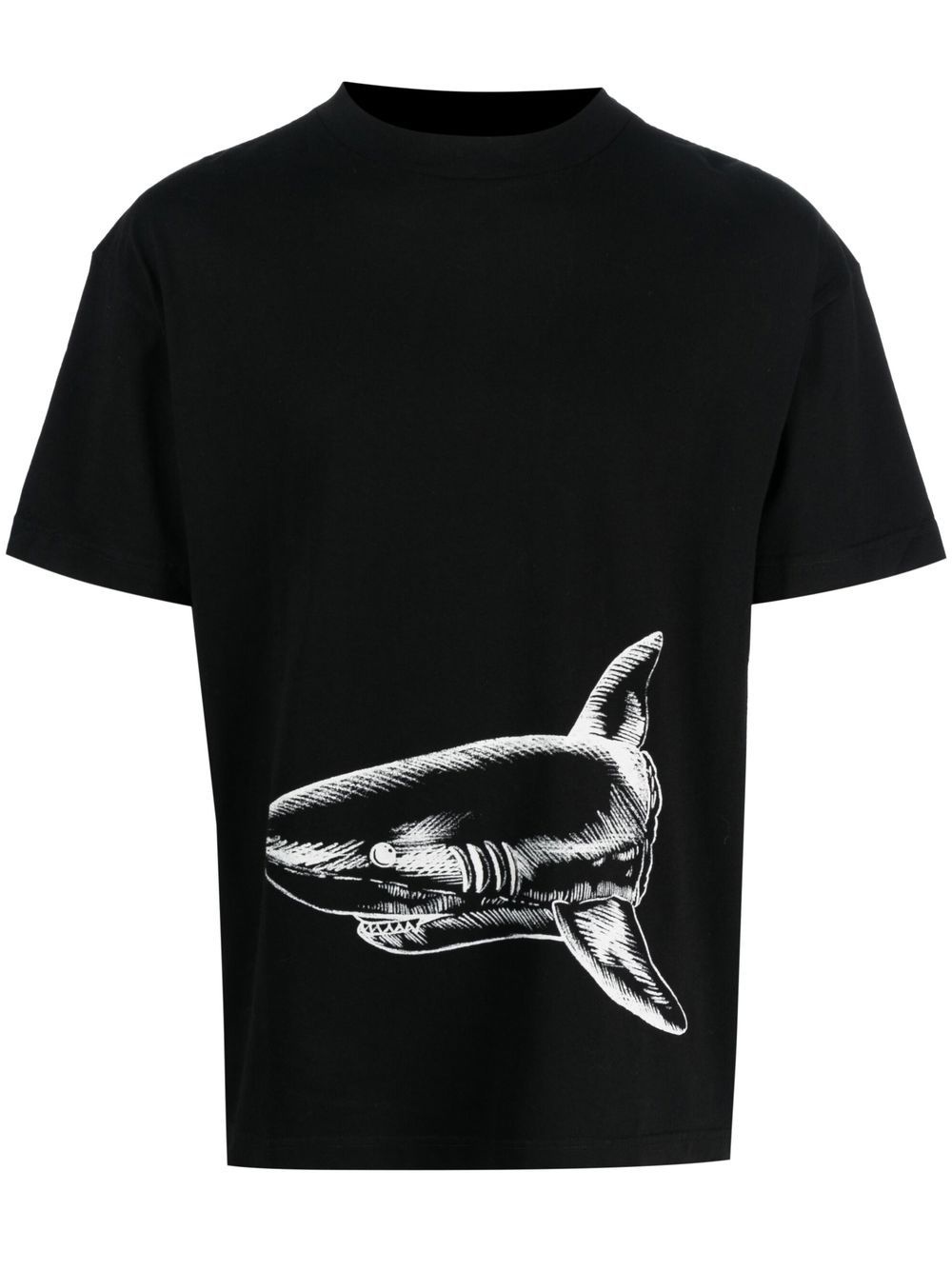 shark-print organic cotton T-shirt - 1
