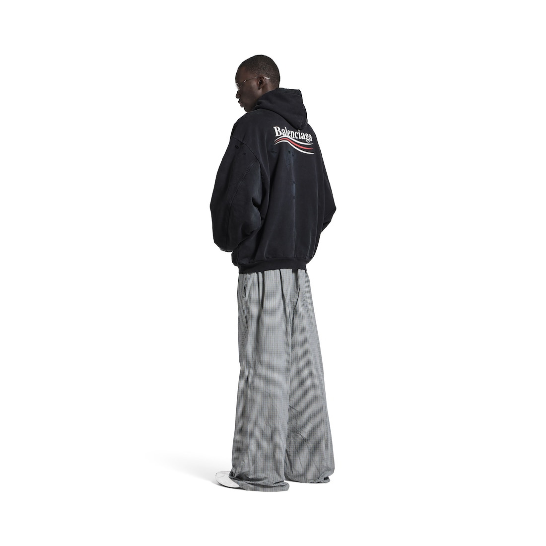 Men's Political Campaign Layered Hoodie in Black - 3