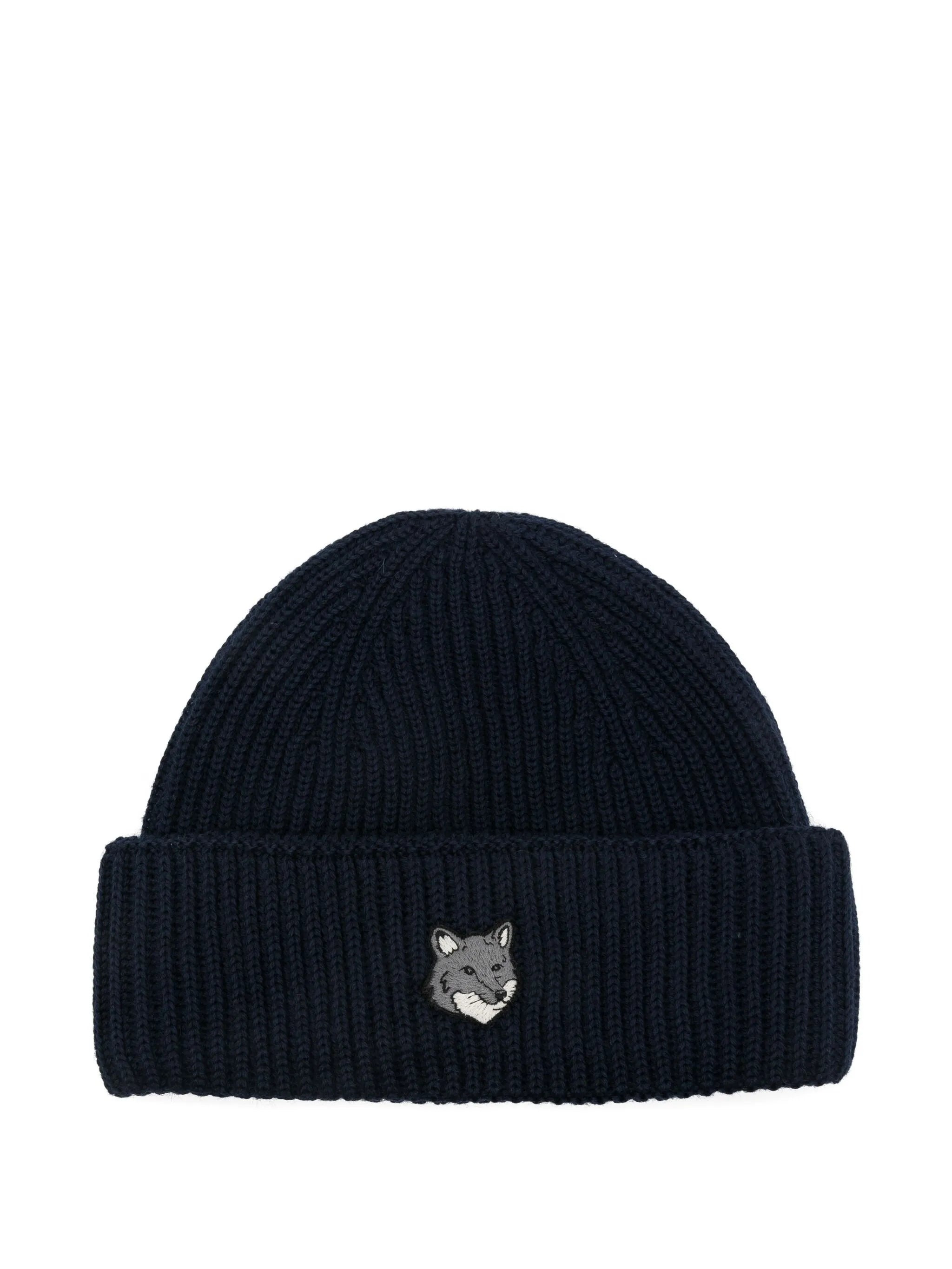 Maison Kitsuné Logo-embroidered Ribbed Beanie - 1