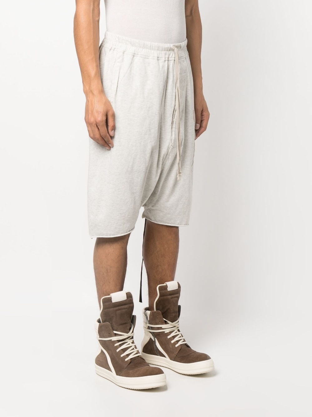 drop-crotch drawstring shorts - 3