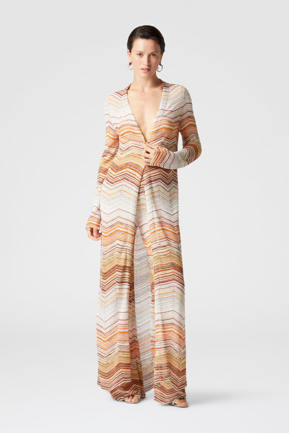 Long Cardigan Brown Multi - 2