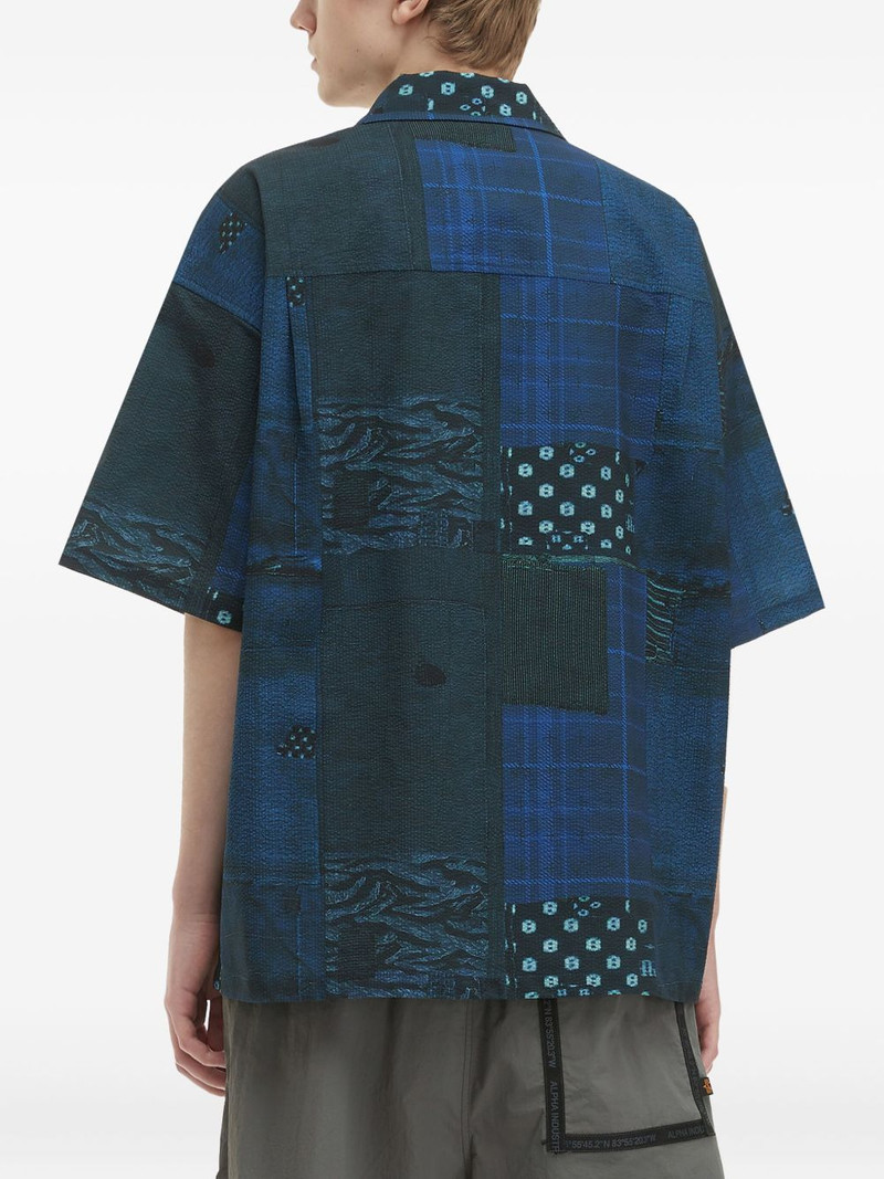 patchwork-pattern panelled shirt 4