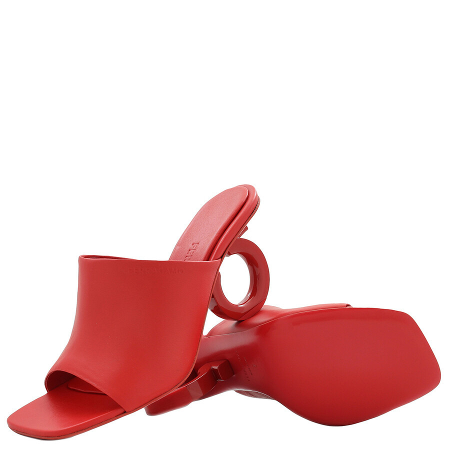 Ferragamo Ladies Red Nappa Astro 70 Elinda Slide Sandals - 2
