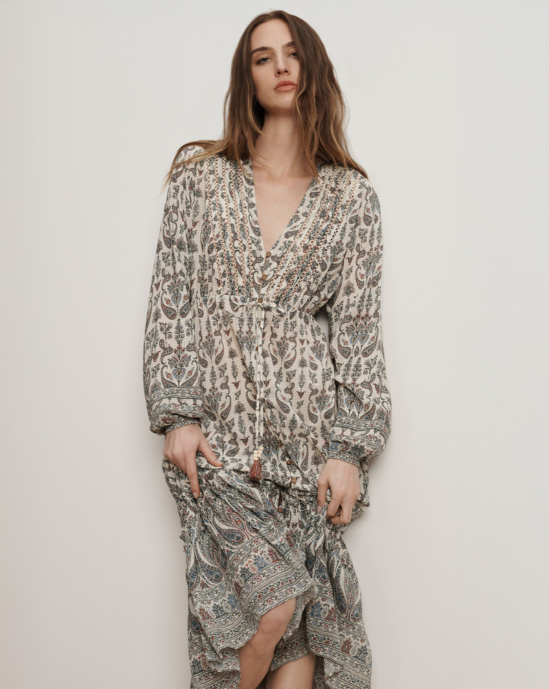 VERONICA BEARD VANI PAISLEY MIDI DRESS outlook