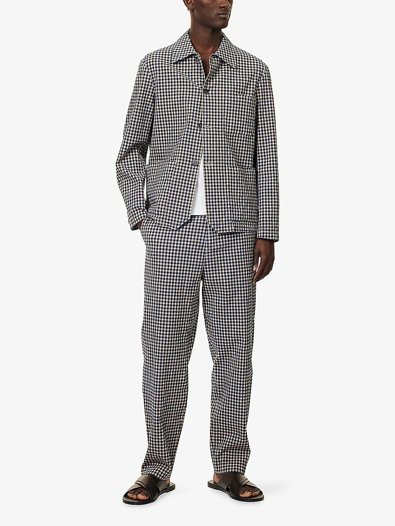 BARENA Check-Pattern Patch-pocket Cotton Overshirt outlook