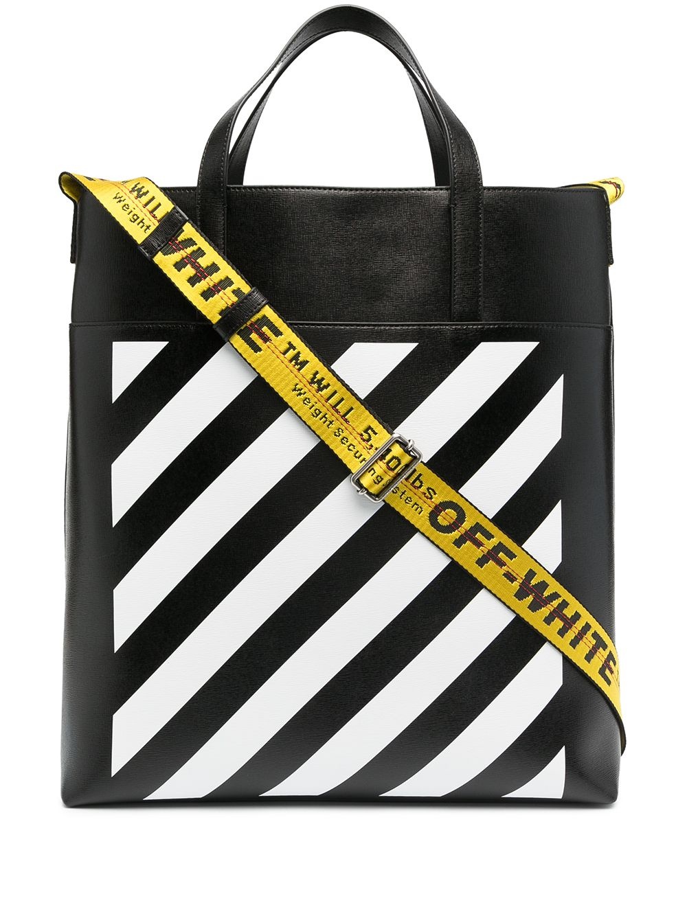 logo-print striped tote bag - 1