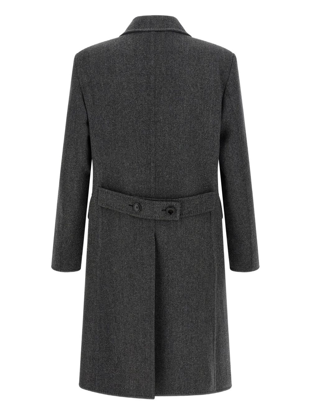 herringbone double-breasted coat - 2