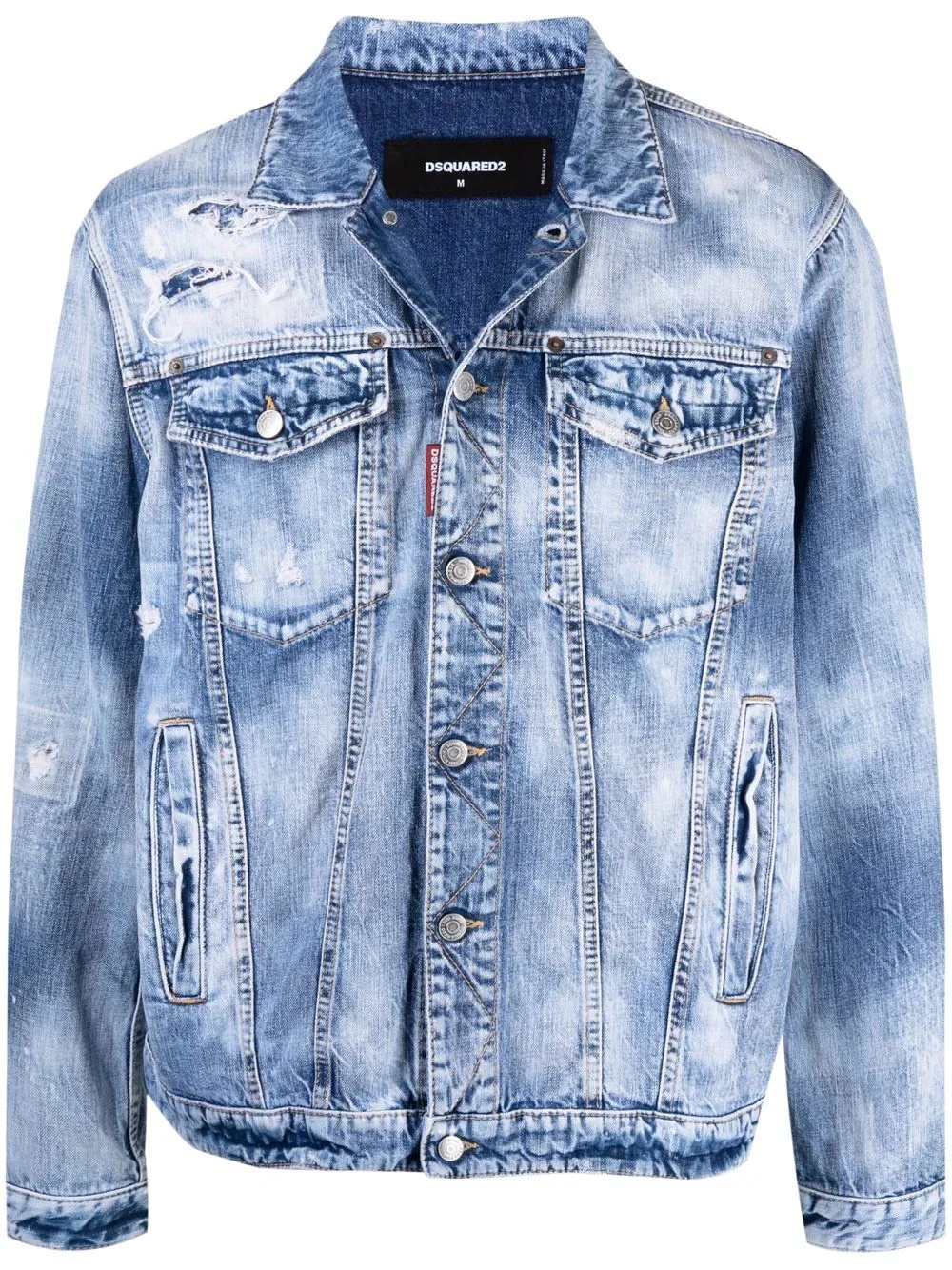 distressed denim jacket - 1