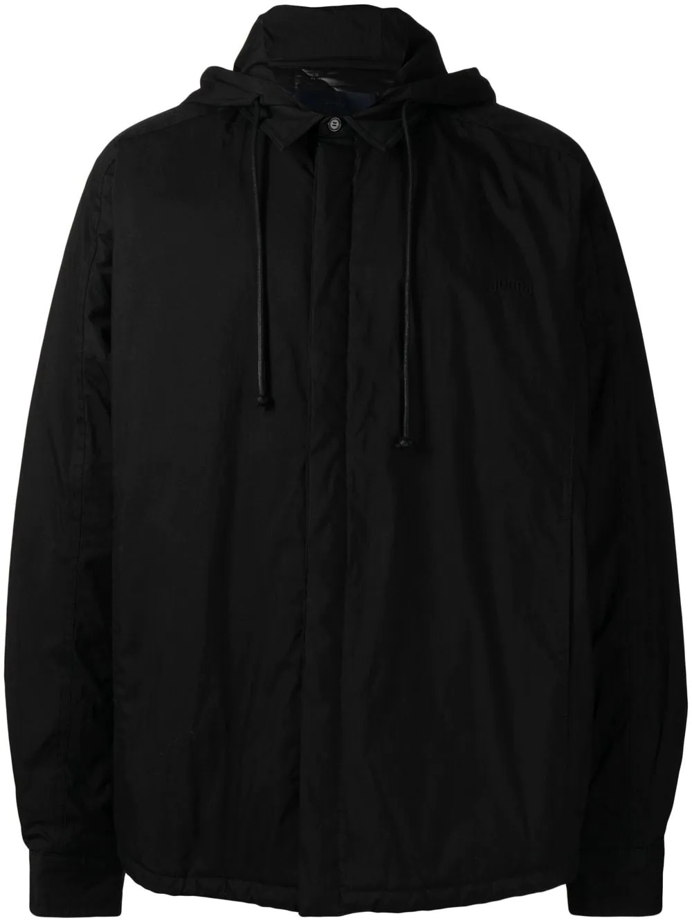 drawstring-hooded zipped-up jacket - 1