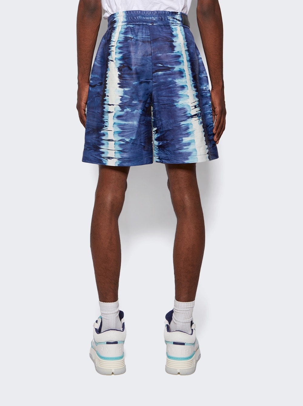 Leather Tie Dye Shorts Blue - 5