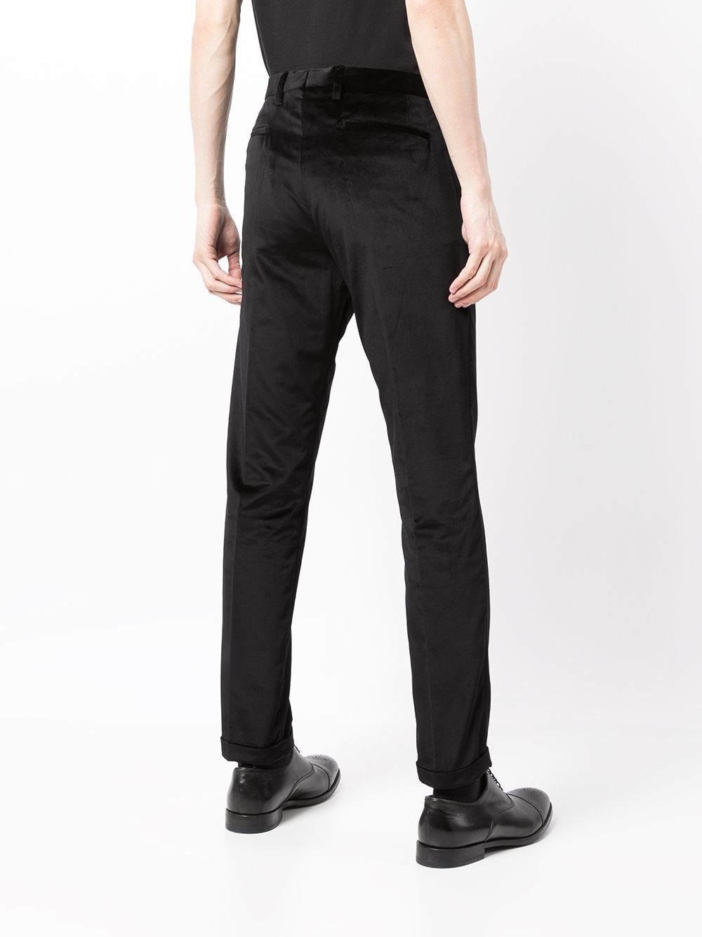 velvet straight-leg suit trousers - 4