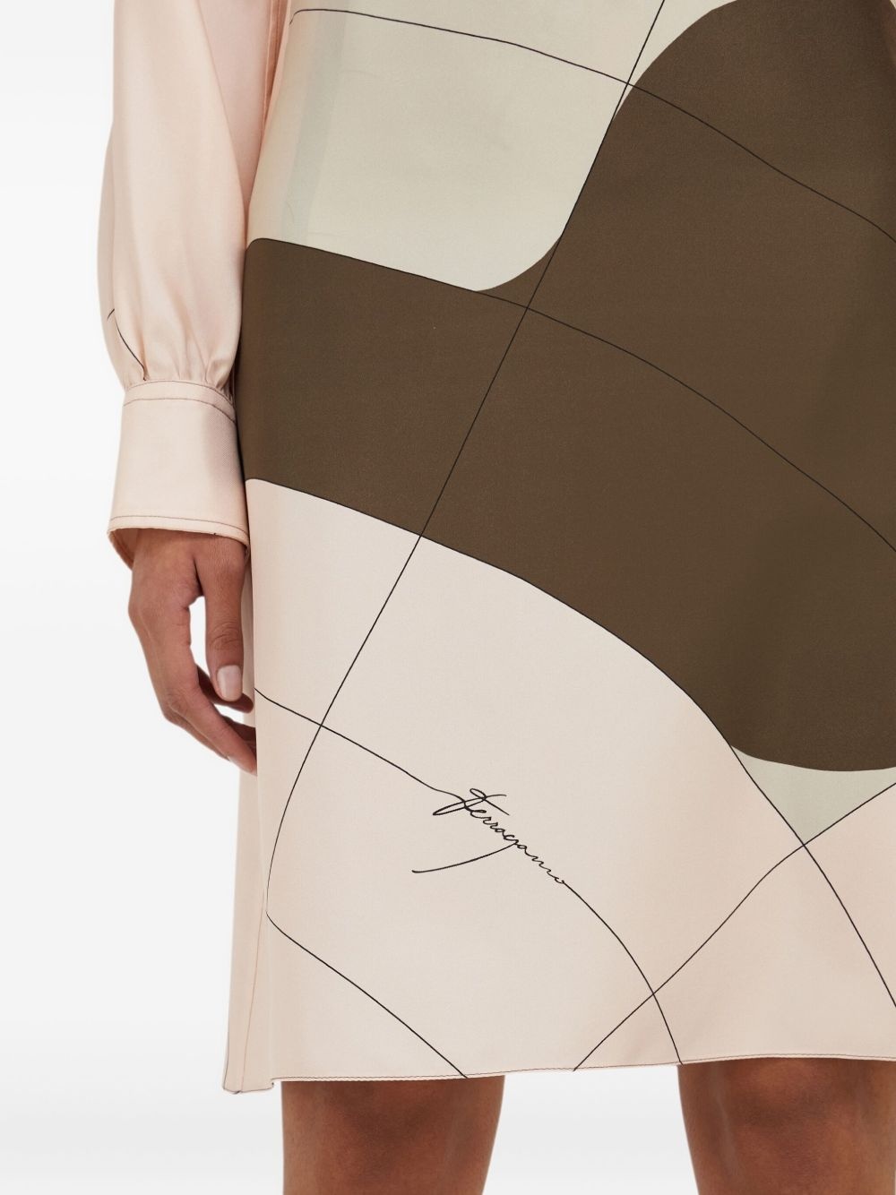 printed silk midi skirt - 5