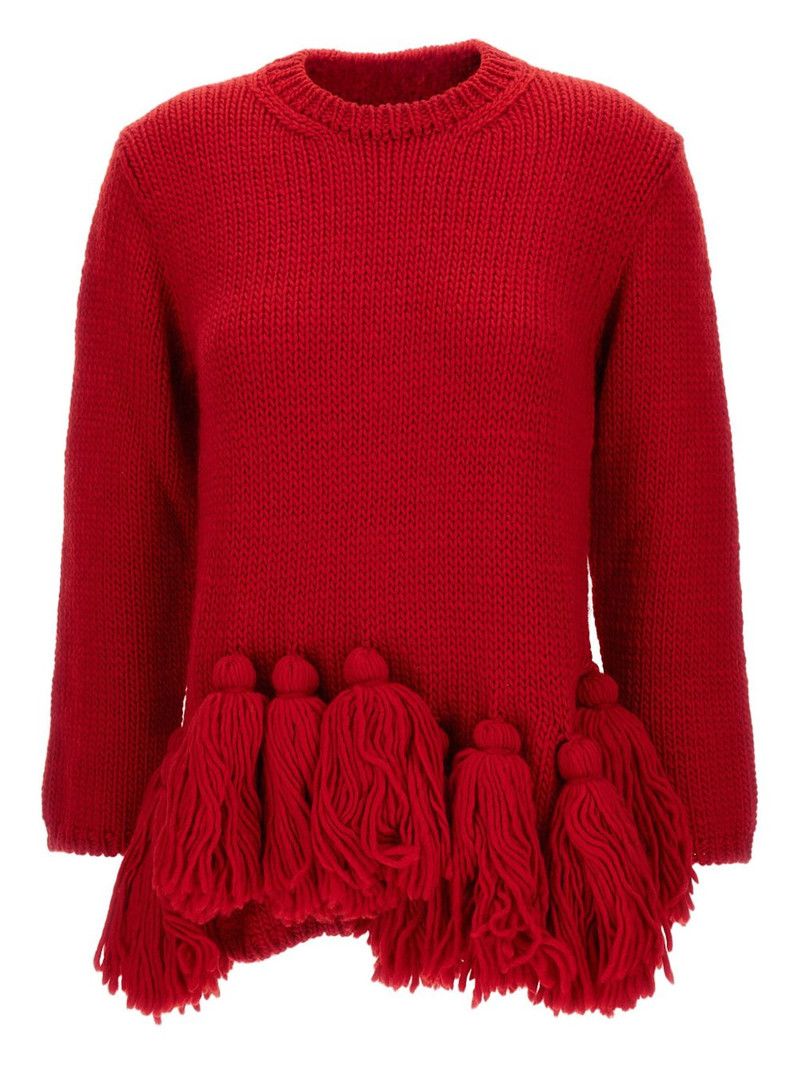 tassel-detail fringed sweater 1