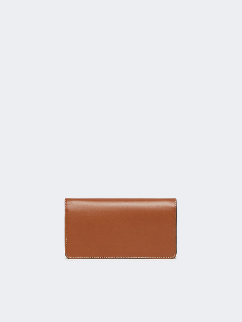 Max Mara Leather phone pouch - AMBER BROWN outlook