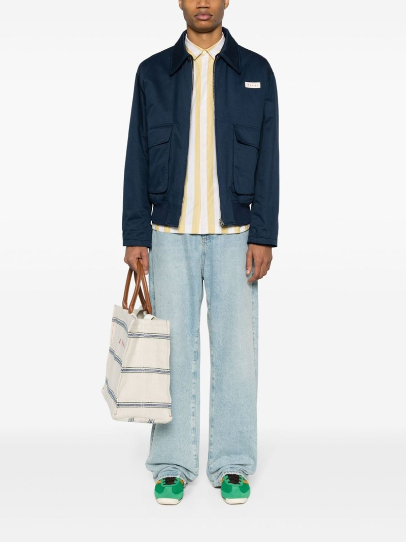 Marni logo-appliquÃ© bomber jacket outlook
