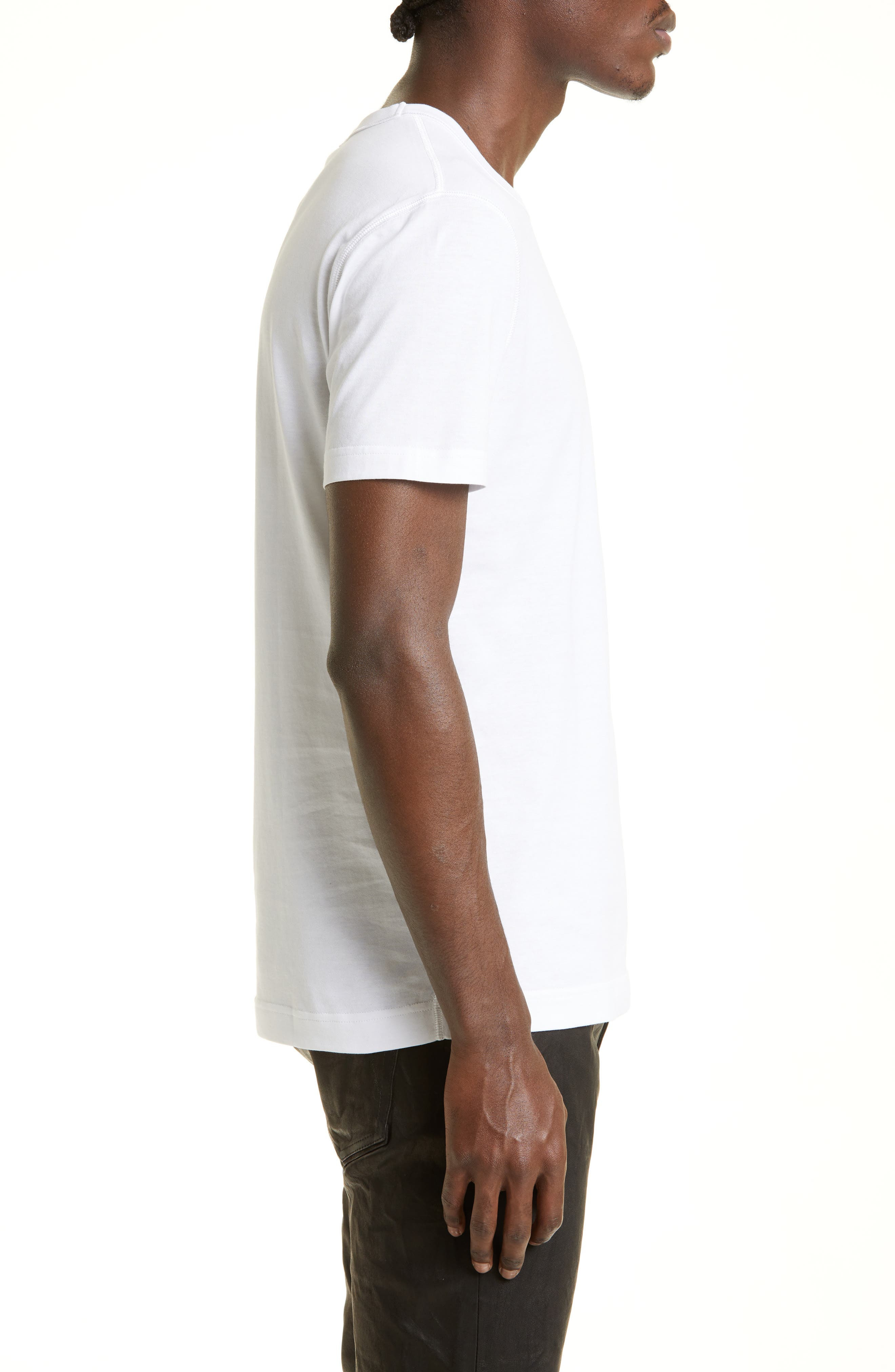 Logo Plate Crewneck Cotton T-Shirt - 3