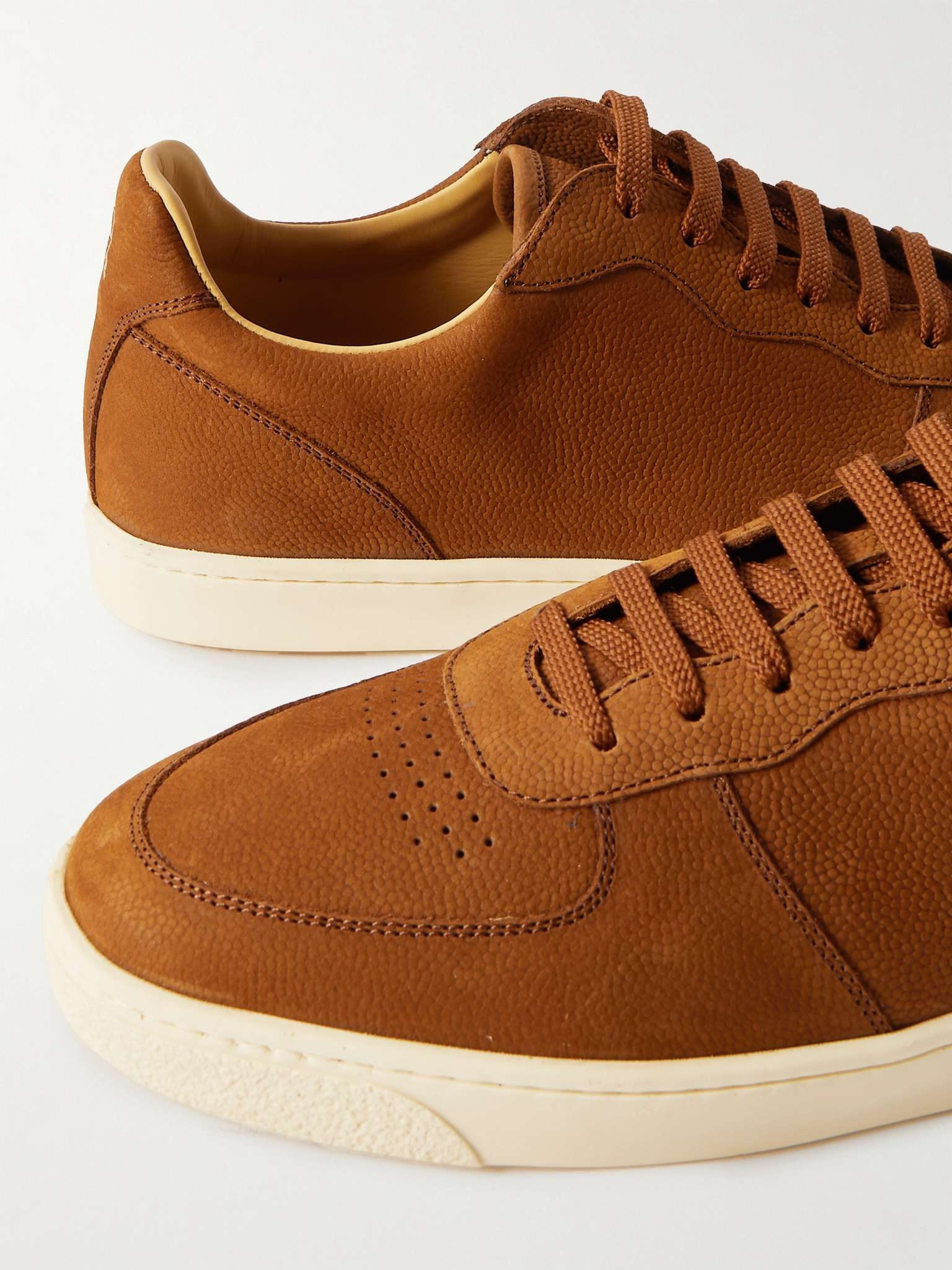 Pebble-Grain Leather Sneakers - 6