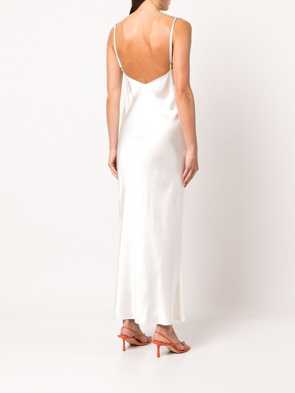 bow-embellished silk slip dress - 4
