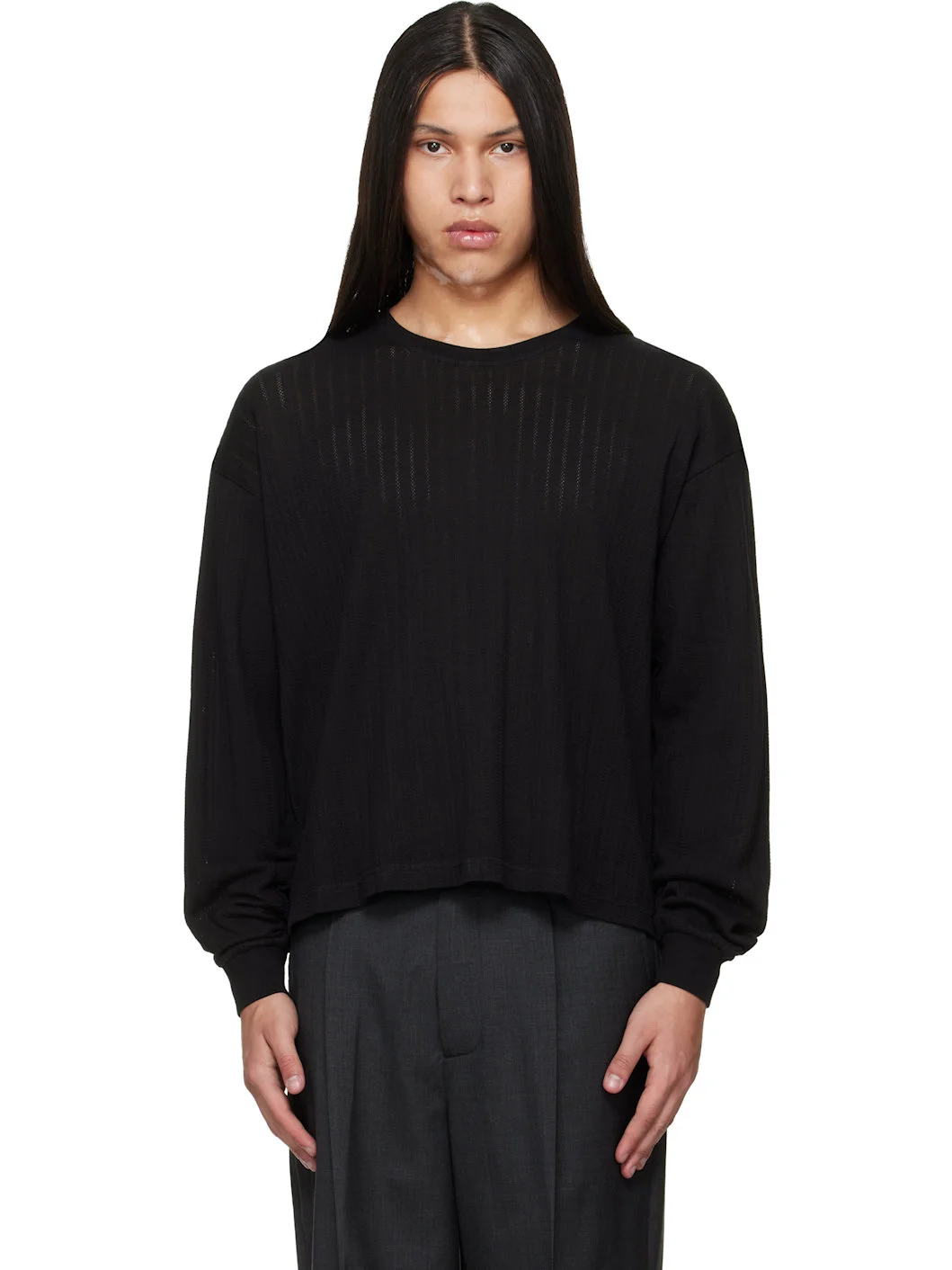 Black Relaxed LS T-shirt - 1