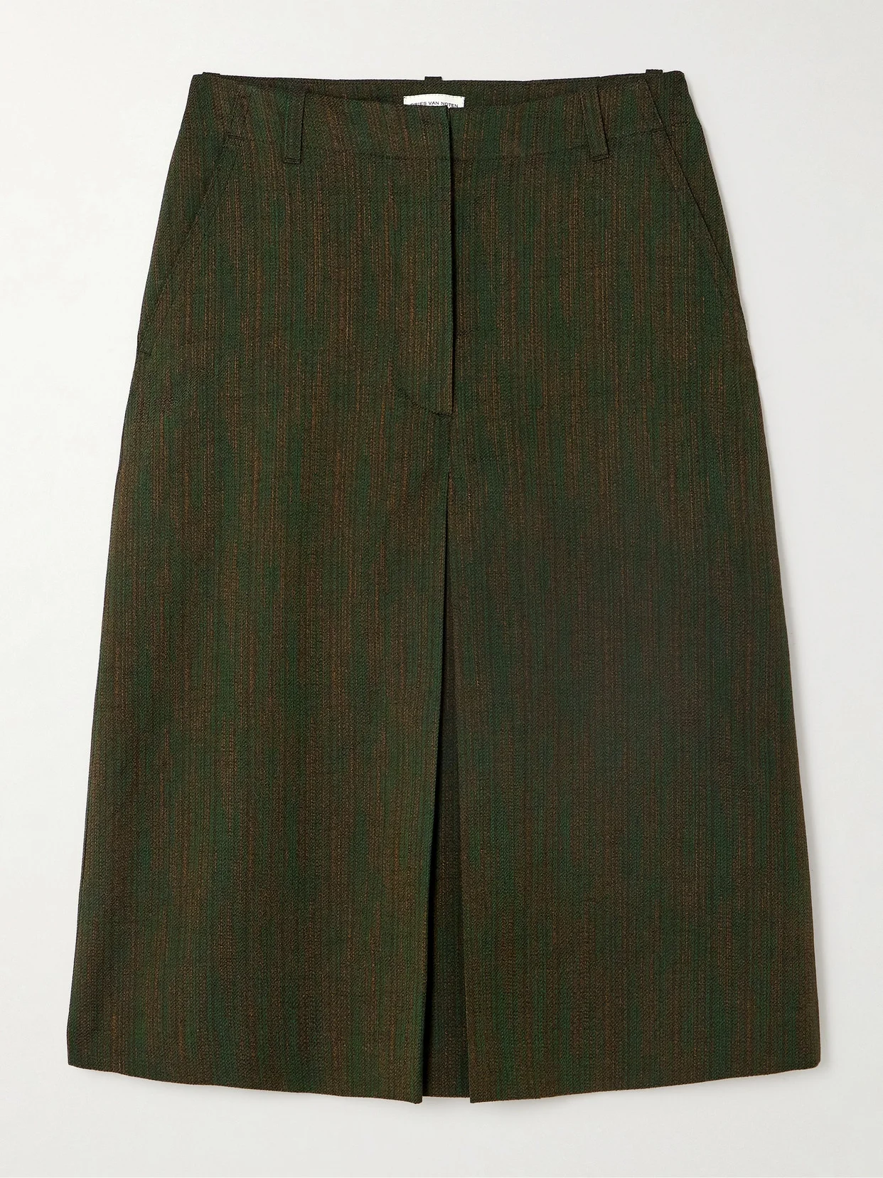 Metallic Cotton-blend Jacquard Midi Skirt - 1