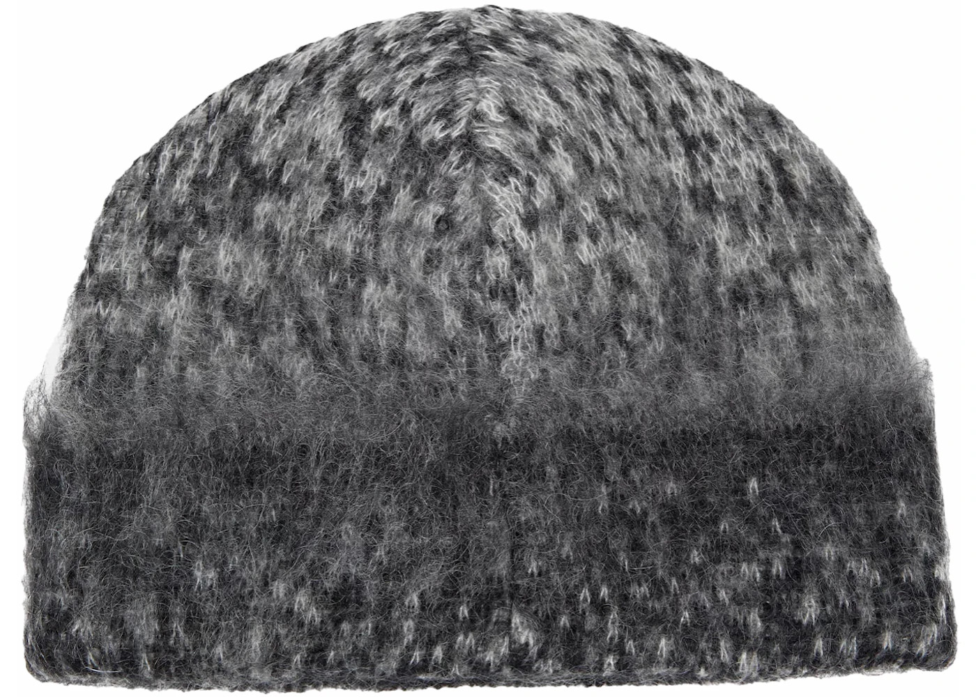 OFF-WHITE Arrow Fuzzy Mohair Knit Beanie Dark Grey - 2