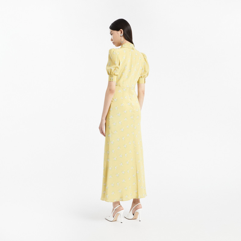 Alessandra Rich PRINT SILK MIDI DRESS outlook