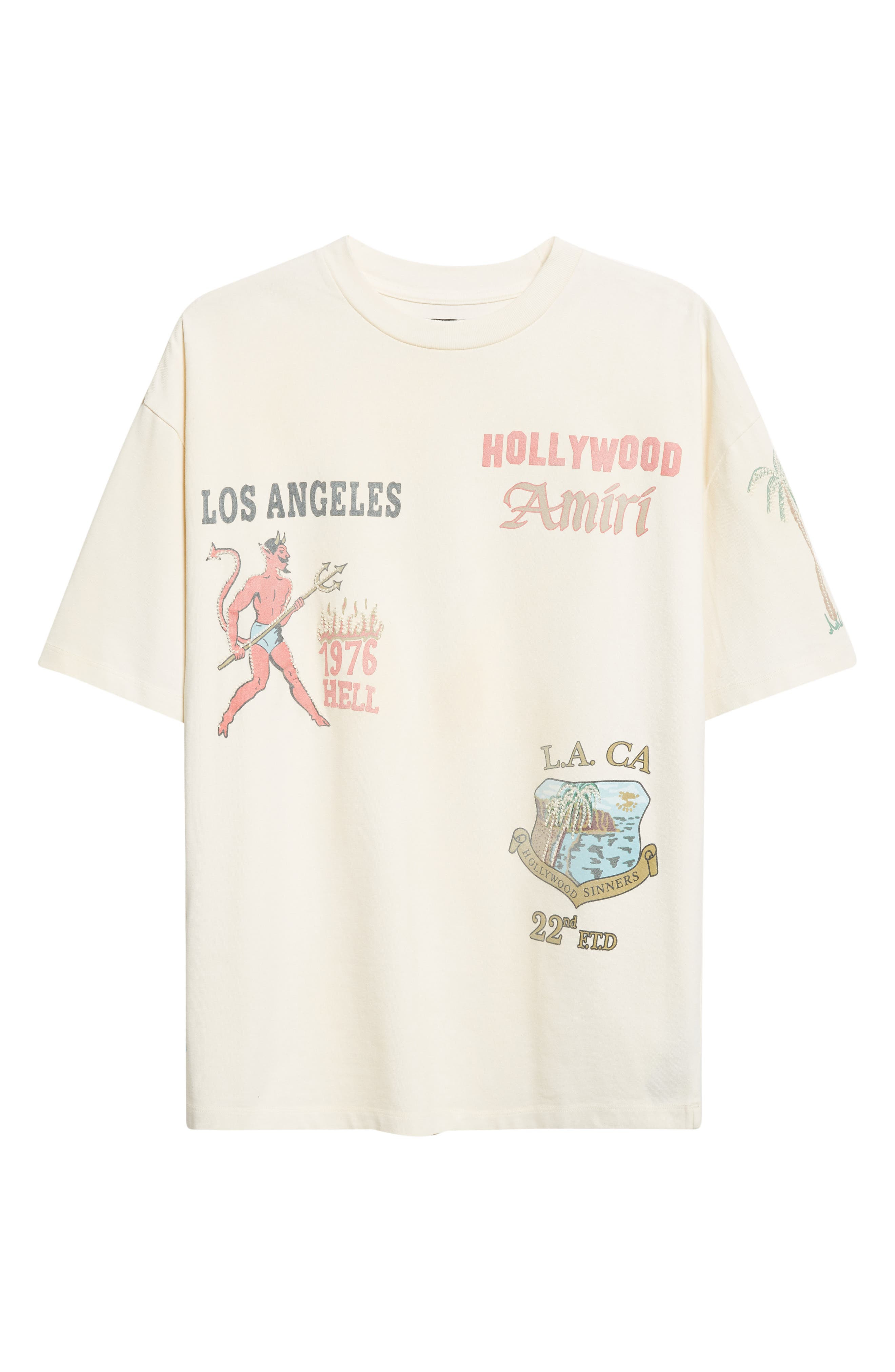 AMIRI Sinners Oversize Cotton Graphic T-Shirt in Ivory at Nordstrom - 6