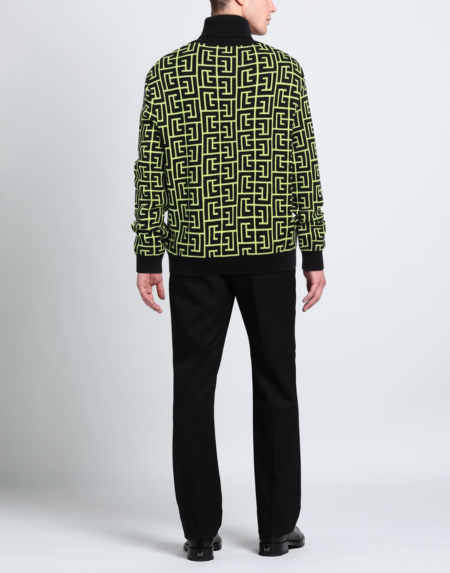 Acid green Men's Turtleneck - 3