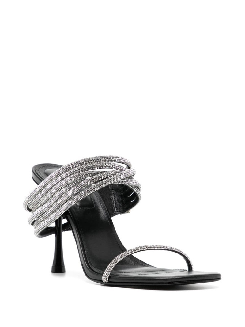 SIMKHAI Infinity 90mm crystal-embellished leather sandals outlook