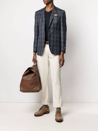 Canali checked single-breasted blazer outlook